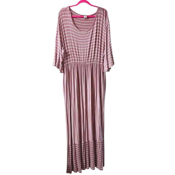 Striped Pink Maxi Dress - Picture 1 of 6